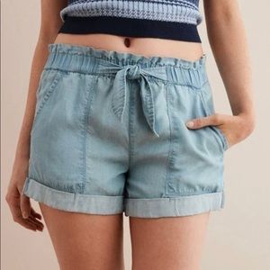 Aerie Blue Camp Shorts w/ Tie Size Small